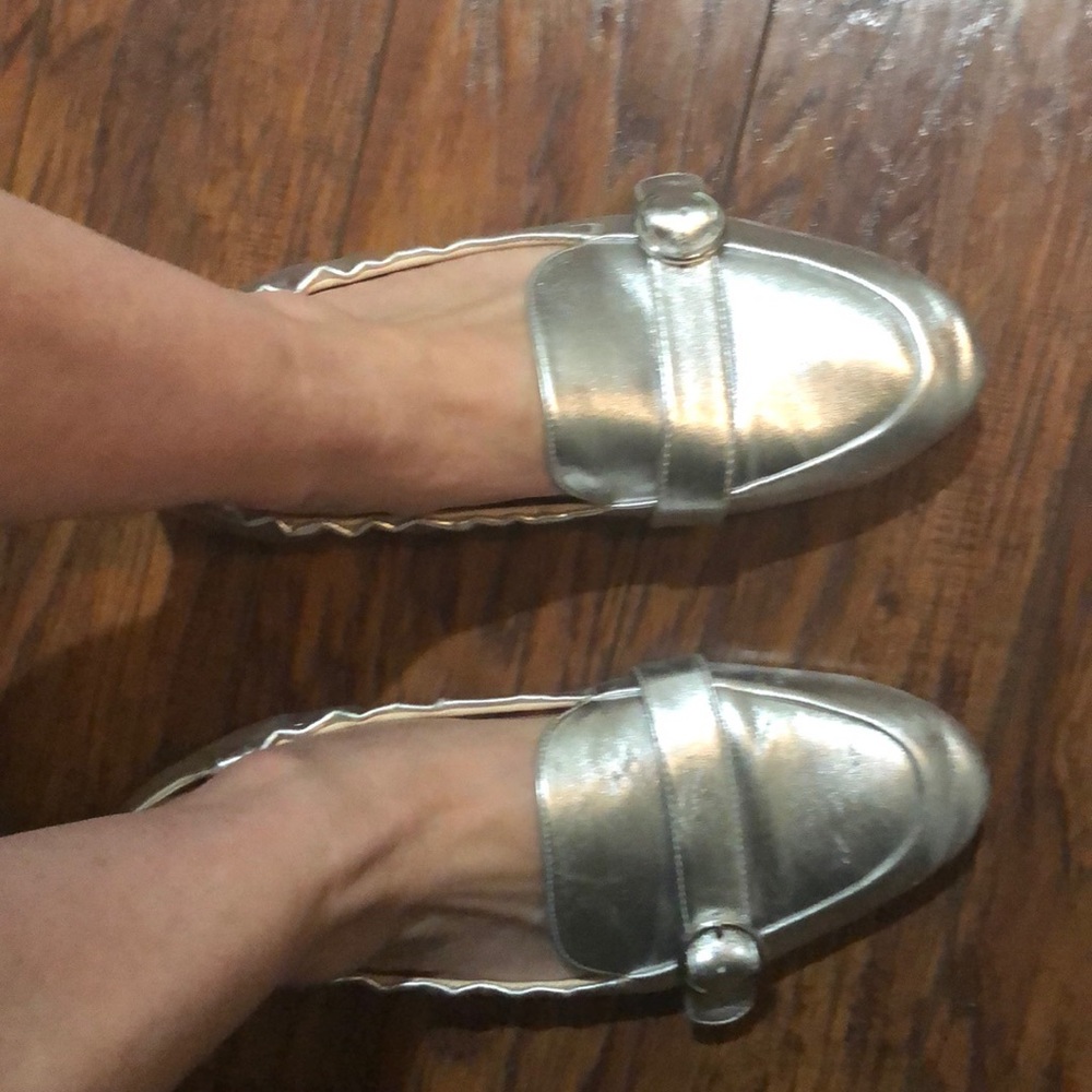 Silver loafers